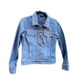 Women’s Eddie Bauer Dark Denim Jean Jacket, Size Small, Preowned Great Condition
